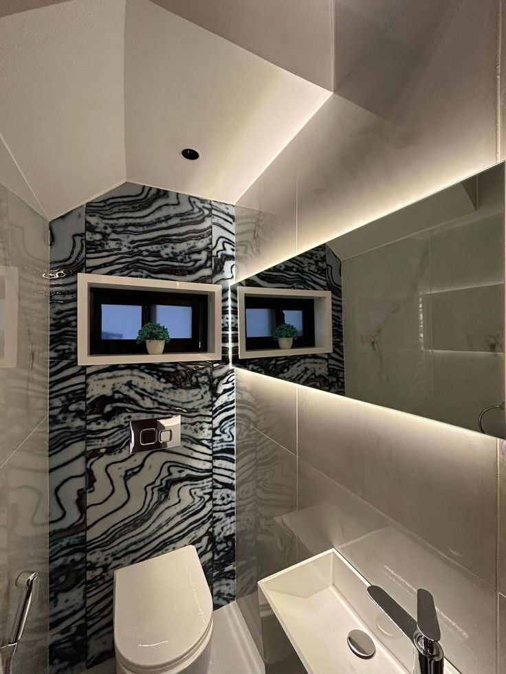 Zebra Agate Powder Room