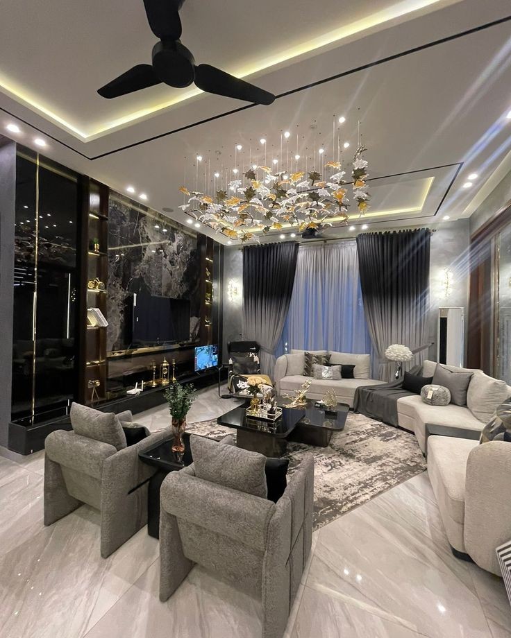 Executive Black Marble Living Hall